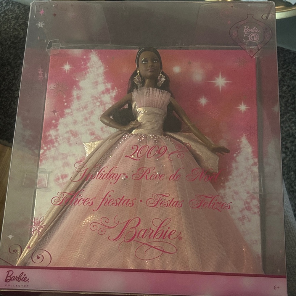Barbie 2009 Holiday Doll in Pink and Silver Gown